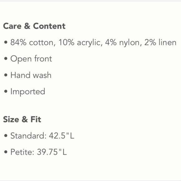 Anthropologie PILCRO Pointelle Duster Cardigan Size S - Picture 14 of 14